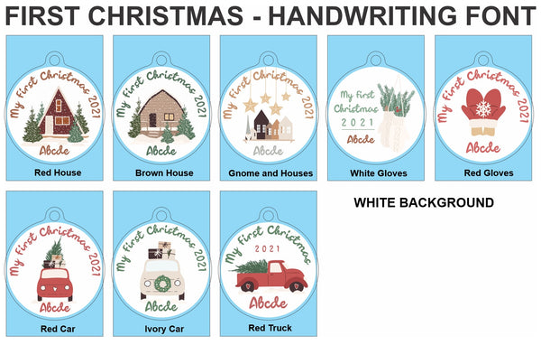 My First Christmas - Personalised Acrylic Bag Tags / Ornaments (Pre-Order)