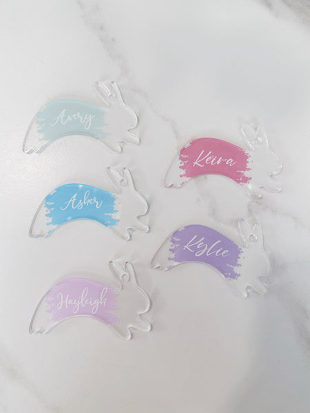 Bunny Series - Personalised Acrylic Bag Tags / Ornaments (Pre-Order)