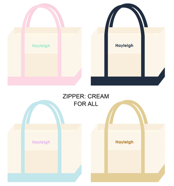 Personalised Tote Bag with Zipper (Adult Size)